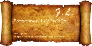 Forschner Lázár névjegykártya